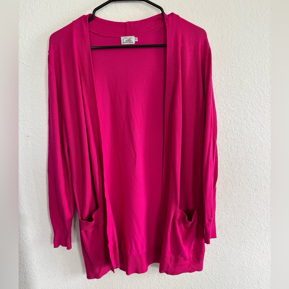 Cielo Women's Fuchsia Open Front Cardigan